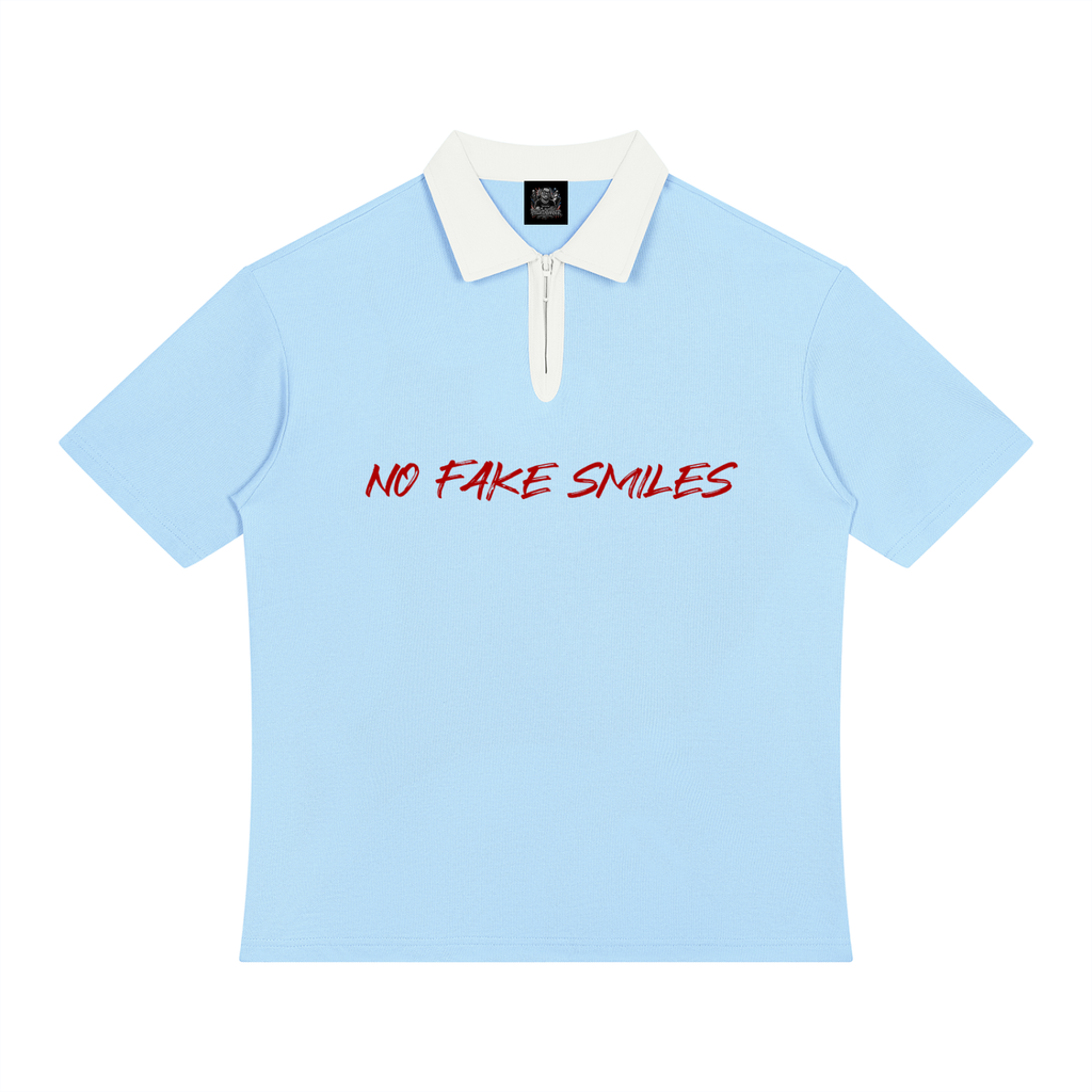 Unisex Color Block Quarter-Zip"Plain Jane" Polo Shirt