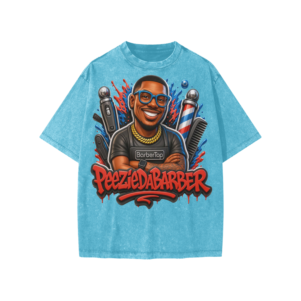 "PeezieDaBarber"Snow Washed Kids' T-Shirt