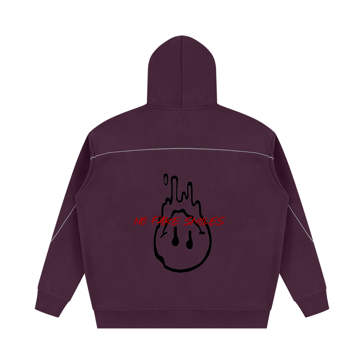 Piping Fleece"Red Letter Droopy" Oversized Hoodie