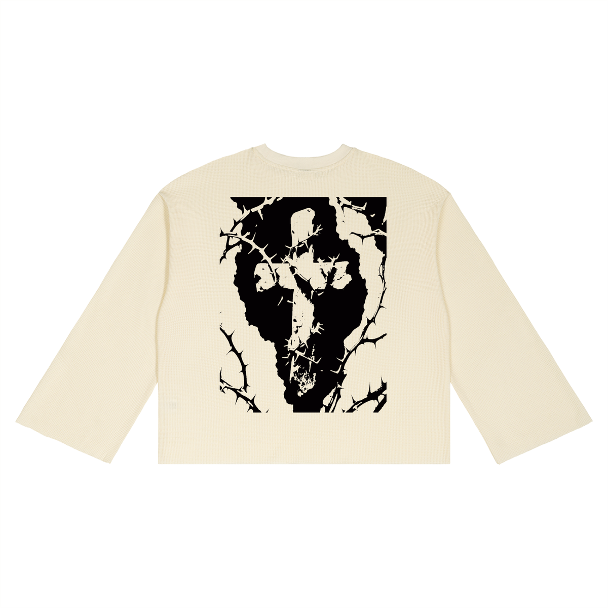 Waffle Raw Edge"Cross" T-Shirt