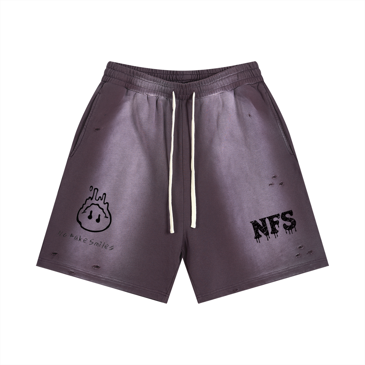 Sun Fade Distressed"NFS" Shorts