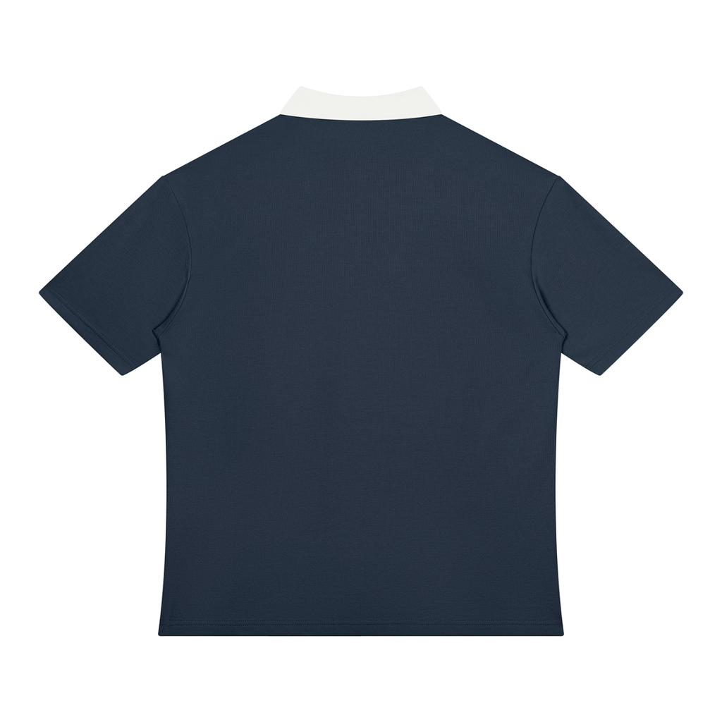 Unisex Color Block Quarter-Zip"Plain Jane" Polo Shirt