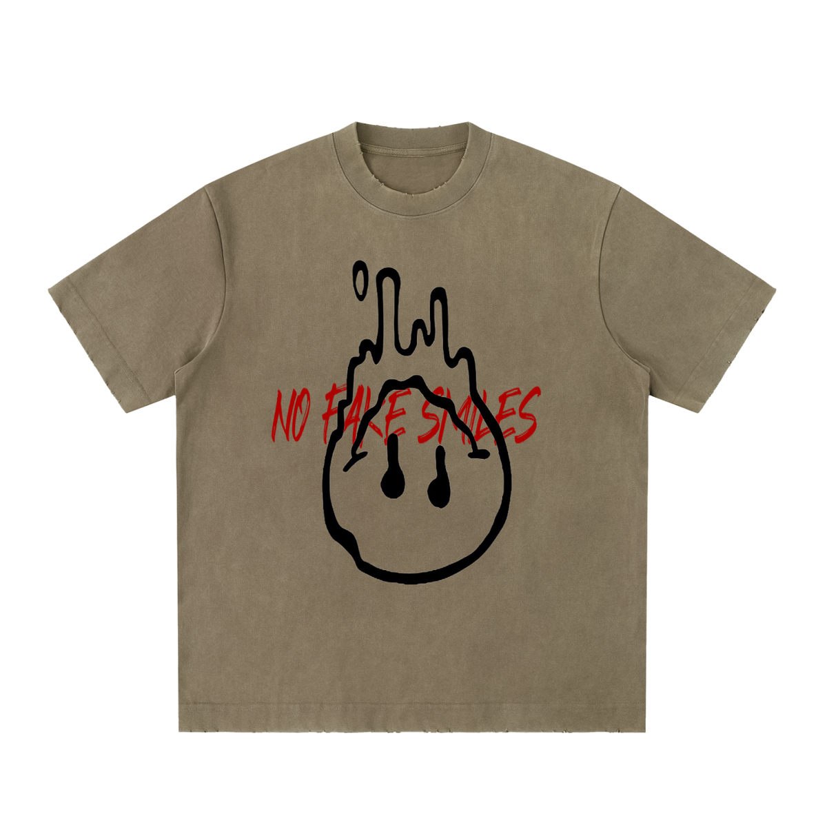 Heavyweight "Droopy" Vintage Washed Frayed T-Shirt