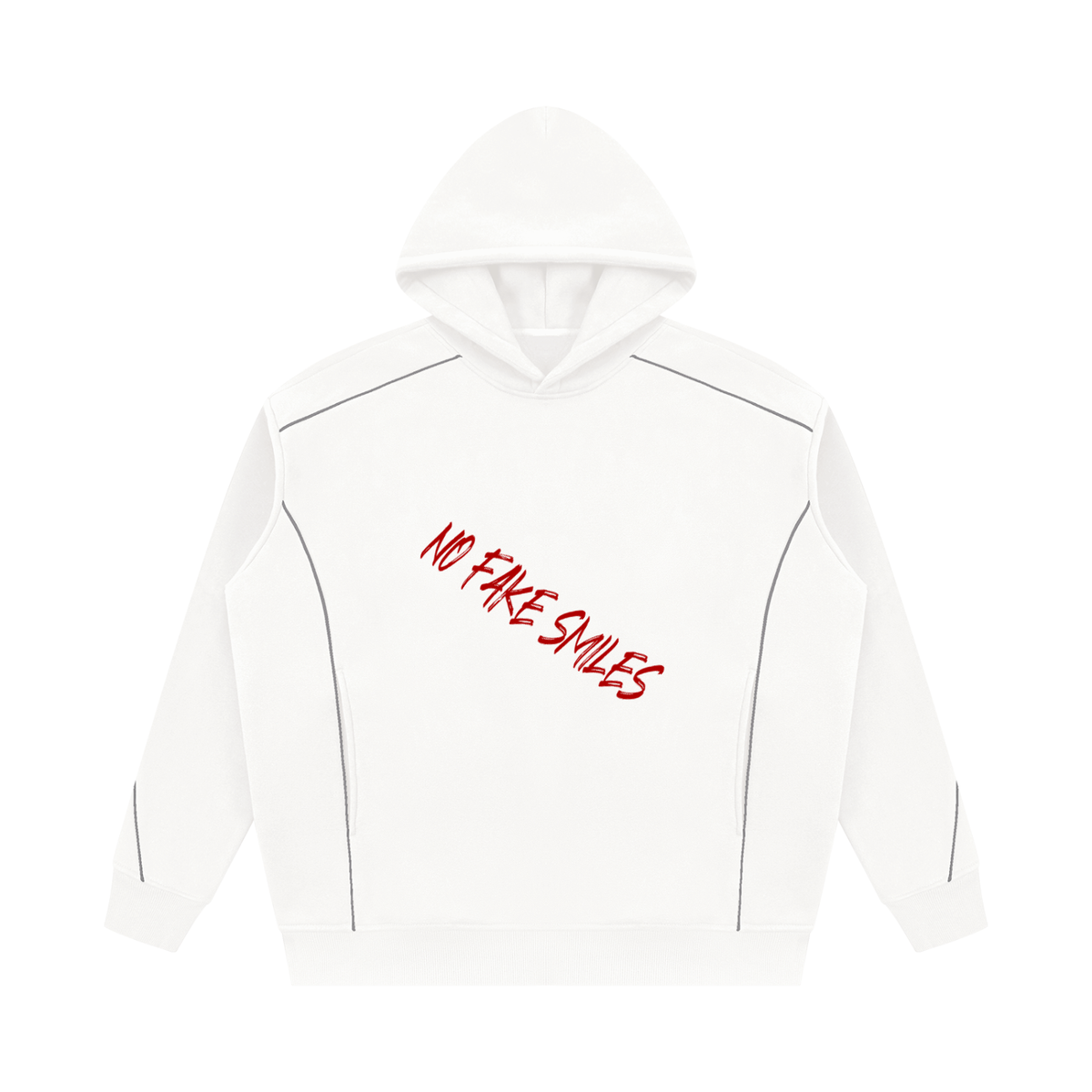 Unisex Oversized Piping Fleece Hoodie