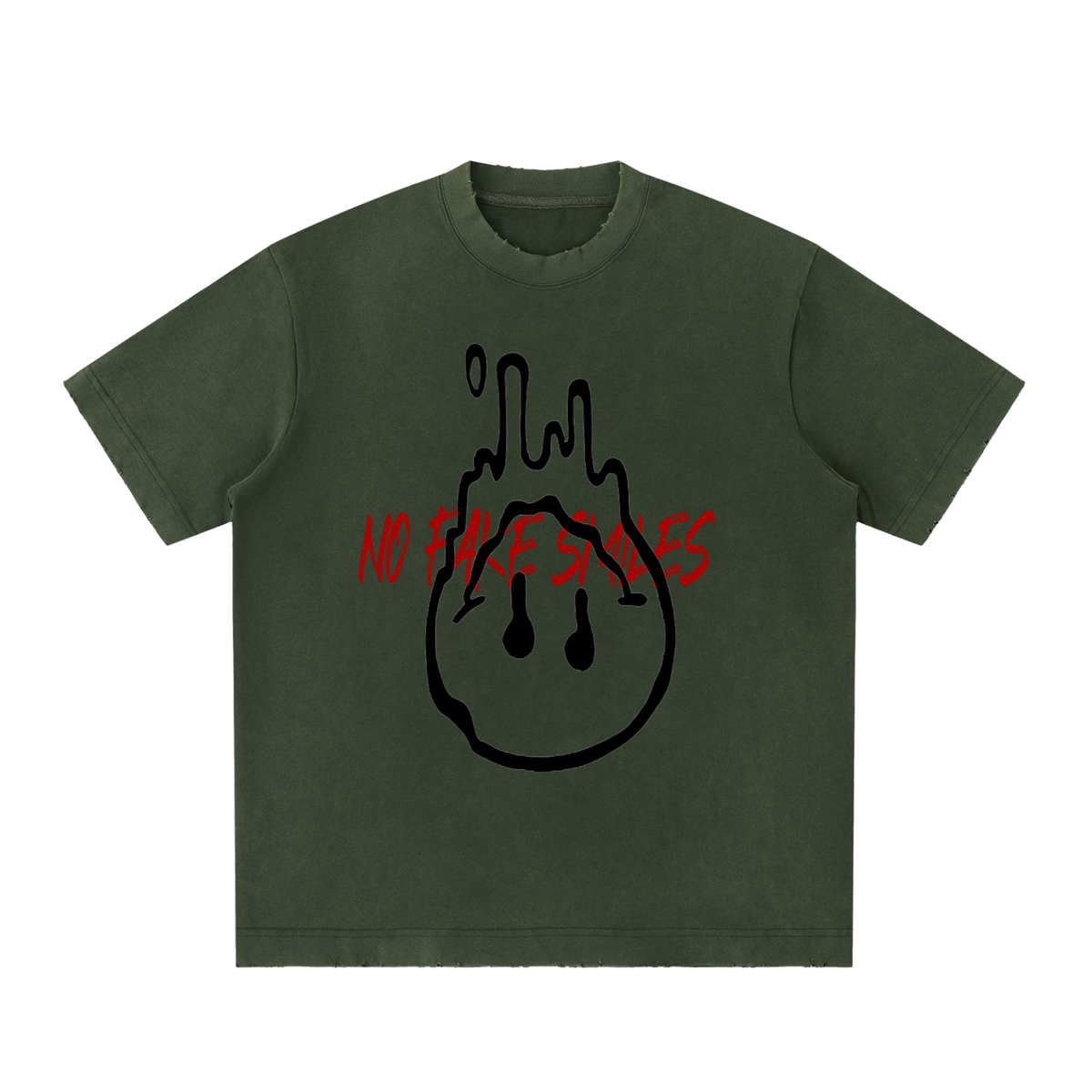 Heavyweight "Droopy" Vintage Washed Frayed T-Shirt
