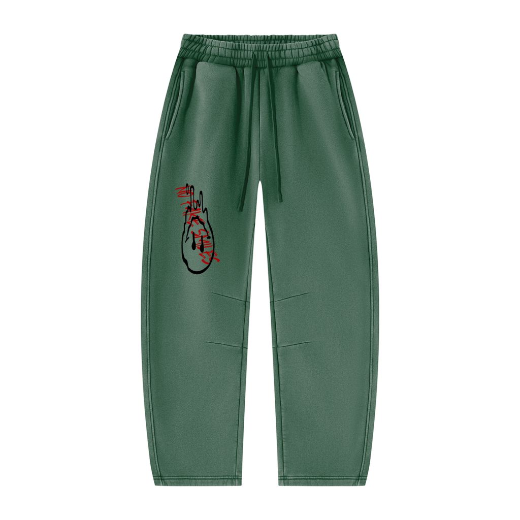 Unisex Vintage Wash Barrel Leg Fleece Sweatpants