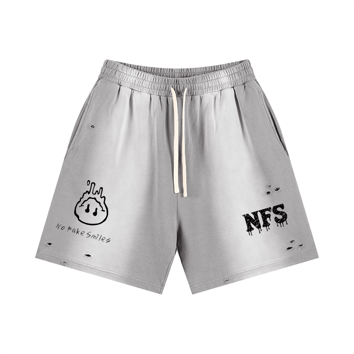 Sun Fade Distressed"NFS" Shorts