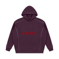 Piping Fleece"Red Letter Droopy" Oversized Hoodie