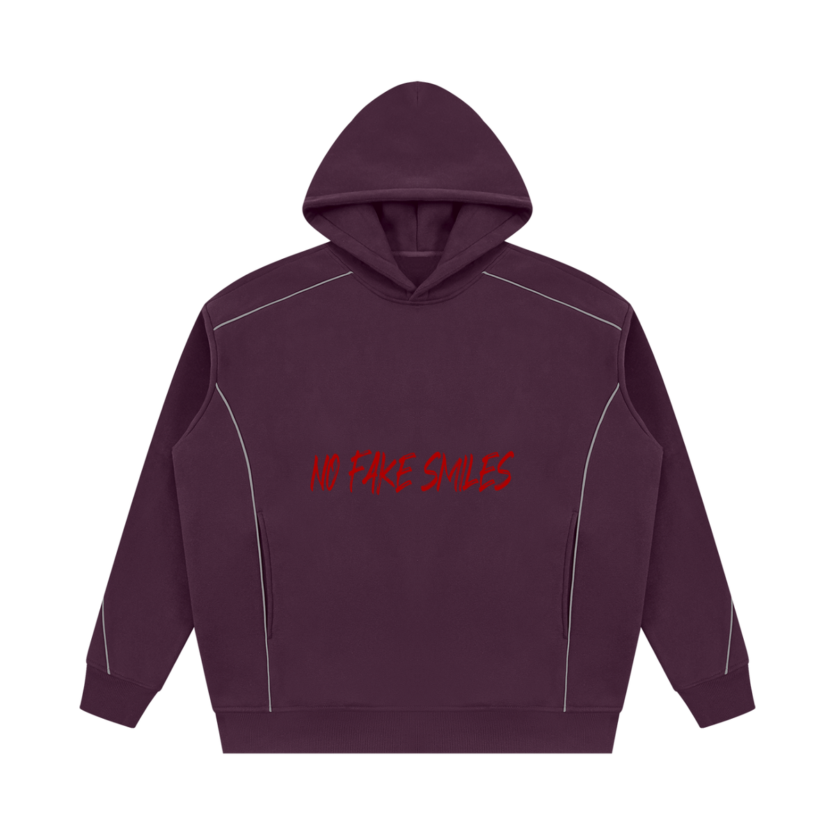 Piping Fleece"Red Letter Droopy" Oversized Hoodie