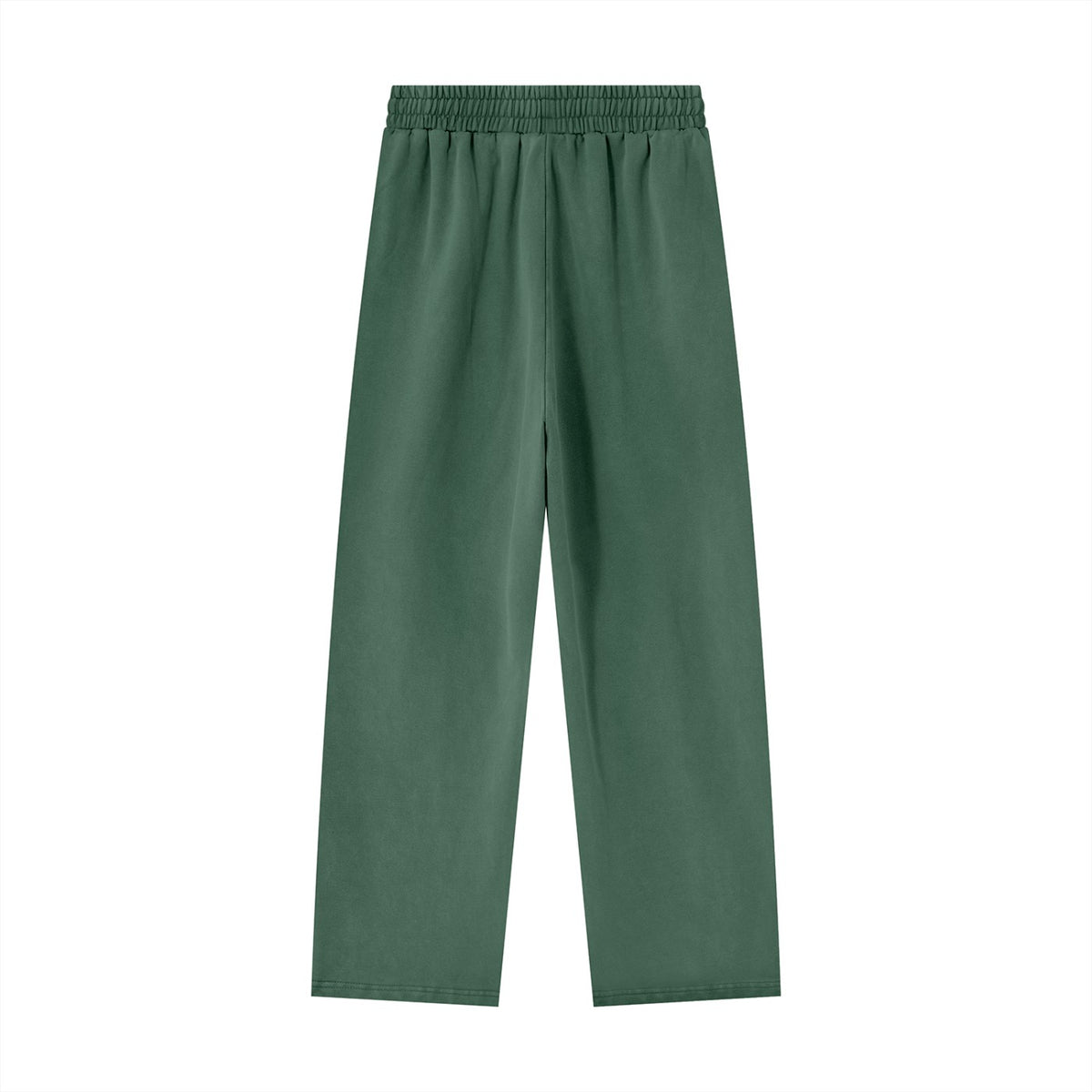 No Fake Smiles heavyweight cotton sweatpants in dark green with a vintage wash, elastic drawstring waist and pockets.