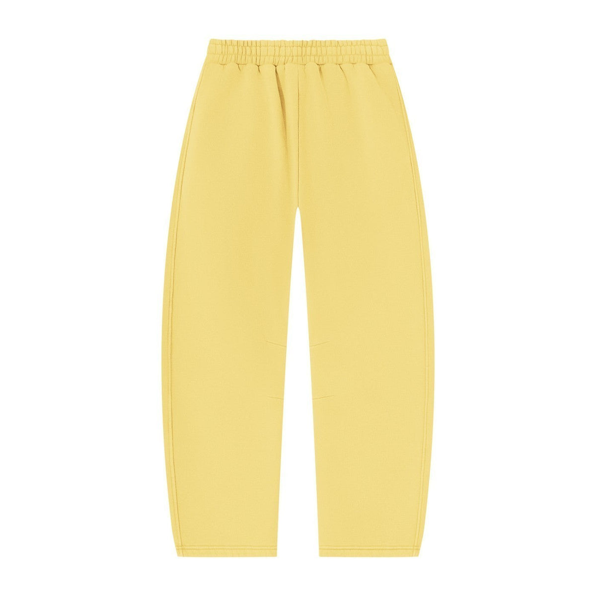 No Fake Smiles yellow fleece lounge sweatpants with an elasticated drawstring waistband and relaxed fit